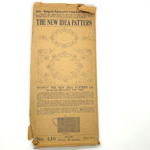 New Idea Antique 1920's Pattern #430 French Knot Embroidery Bedspread Design HTF